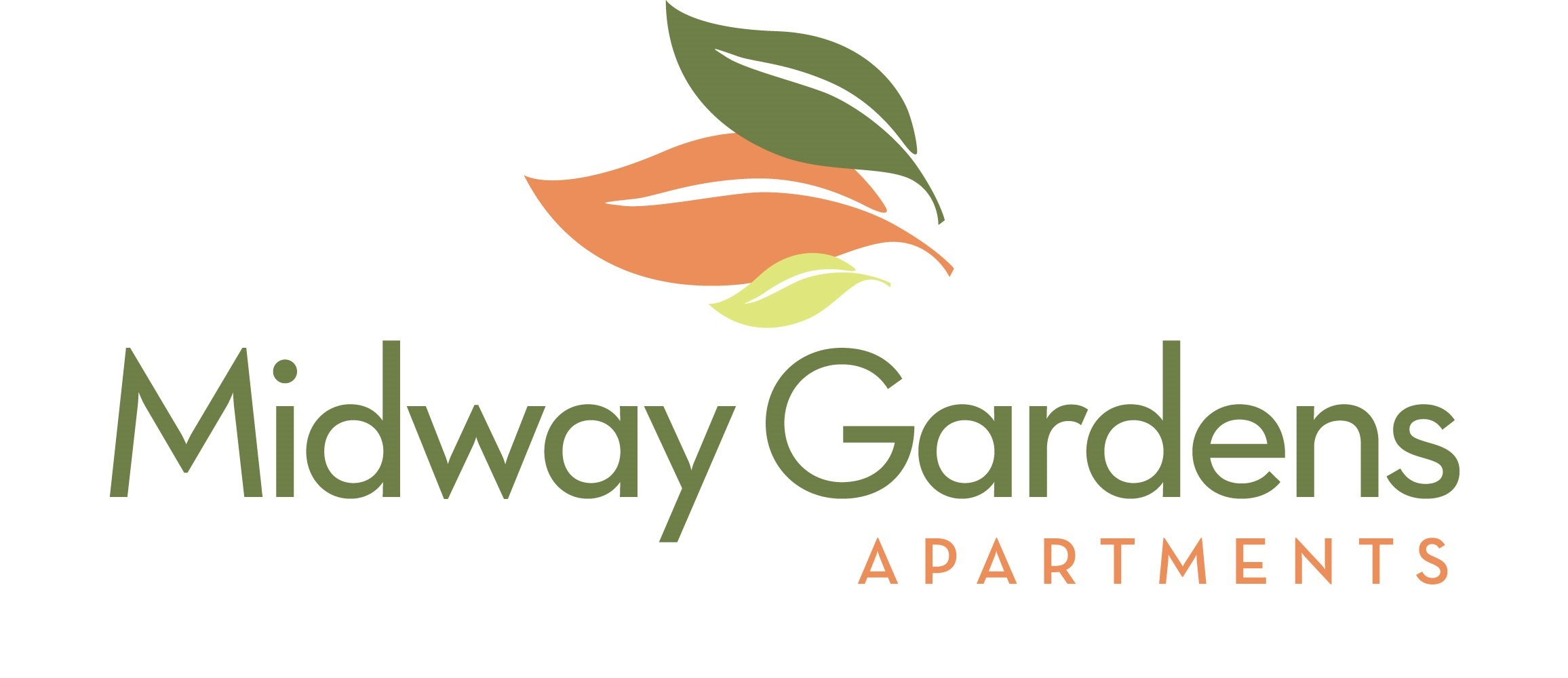 The image is a logo for Midway Gardens Apartments.
